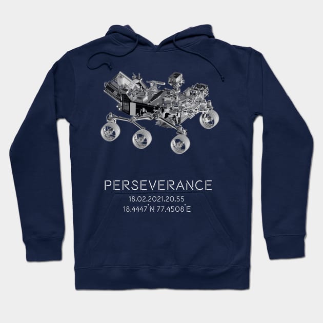 Mars Rover 2020 Perseverance (grayscale) Hoodie by HuygensBase